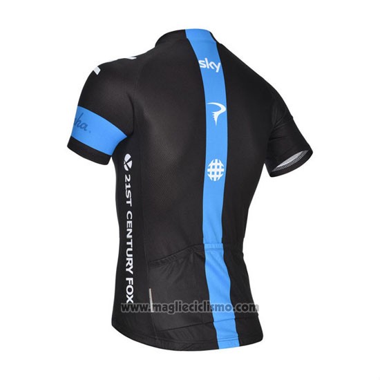 2014 Abbigliamento Ciclismo Sky Nero e Bianco Manica Corta e Salopette